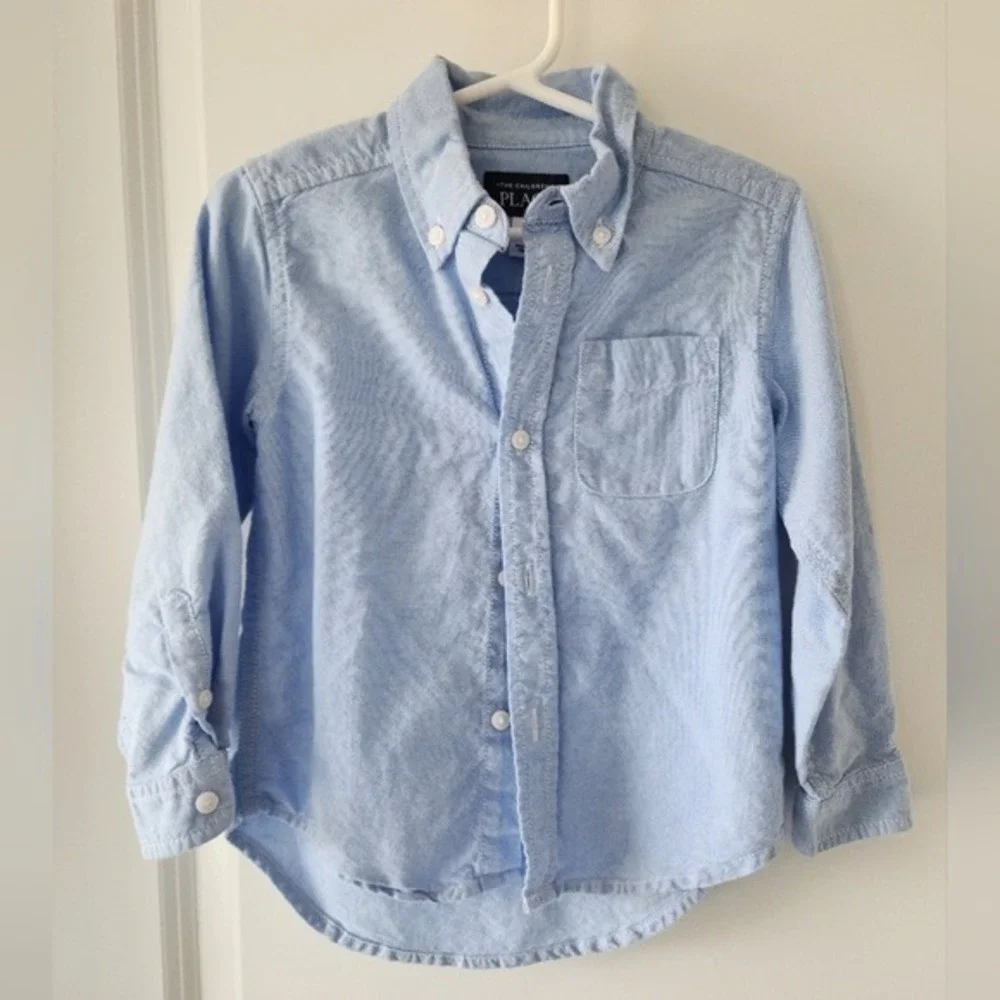 The Children's Place Light Blue Oxford Button‎ Down Shirt Easter Kids Size 3T
